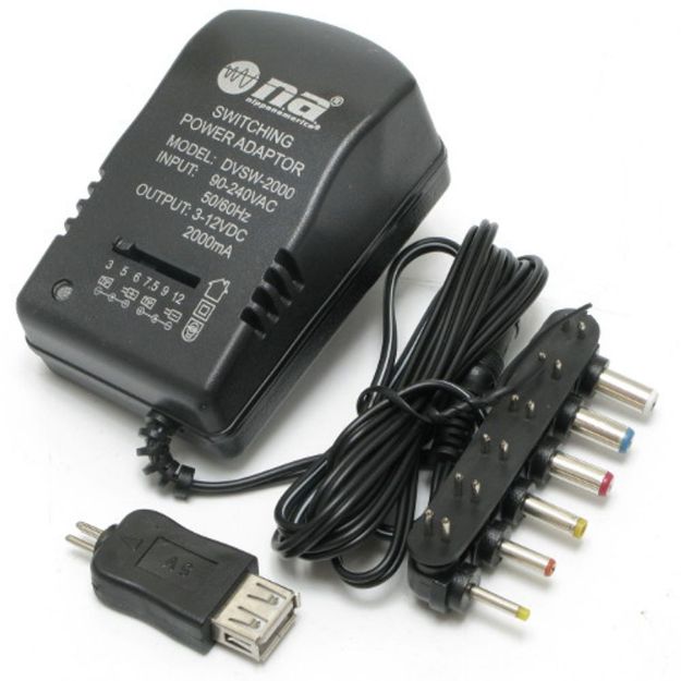 2000MA UNIVERSAL SWITCHING POWER SUPPLY INCLUDING USB -DVSW-2000