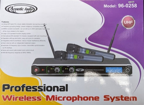 Professional Wireless Microphone System Dual Channel With 2 Microphone