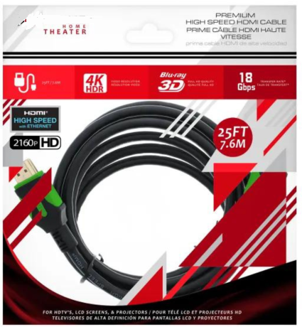 PREMIUM 4K HDMI HIGH SPEED CABLE 25FT XHV1-1026
