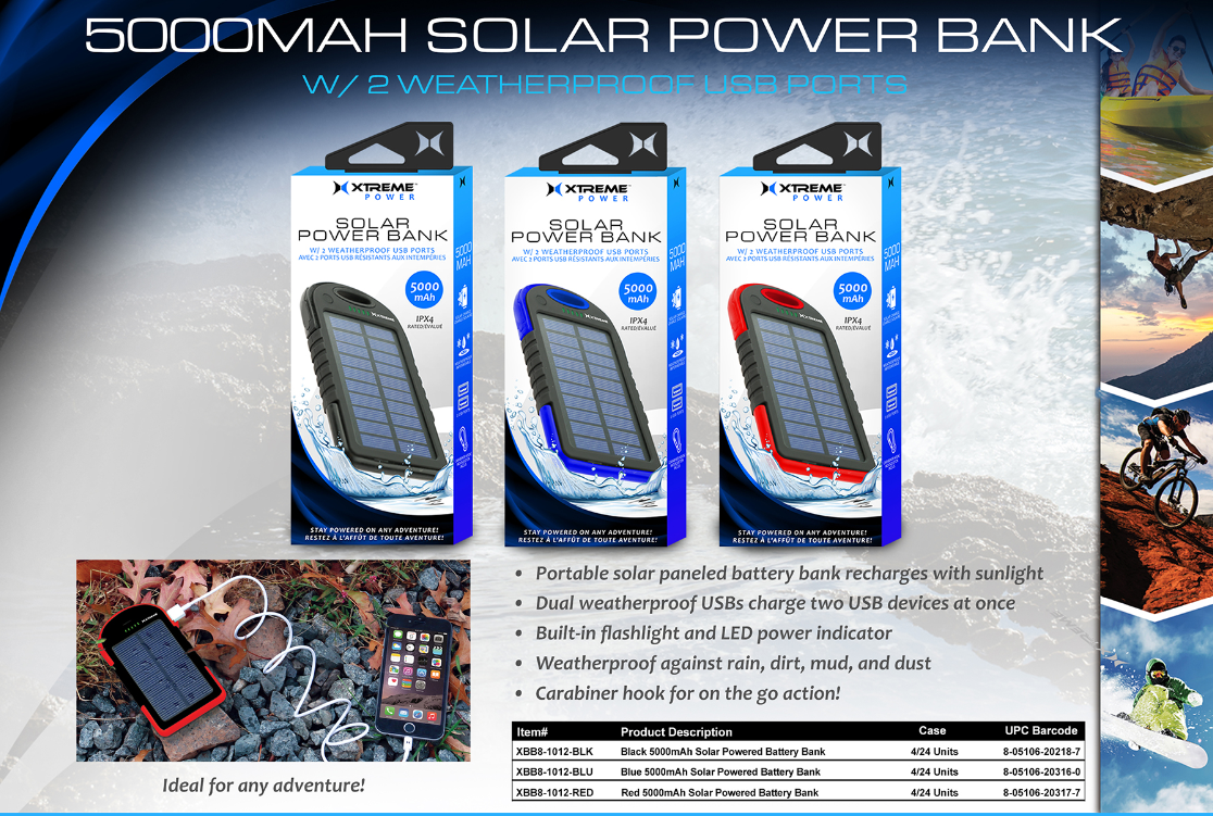 SOLAR POWER BANK 5000MAH