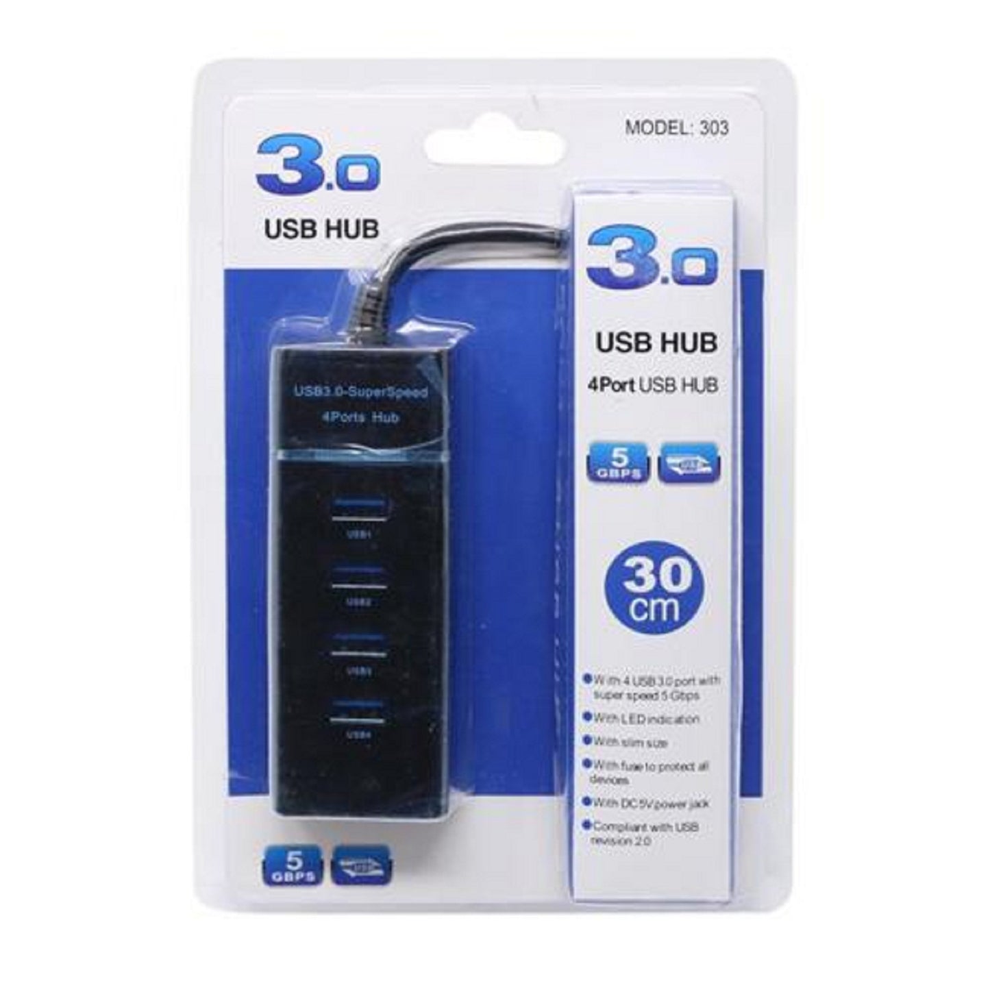 4 Port 3.0 USB HUB Extender High Speed Data Transfer -303