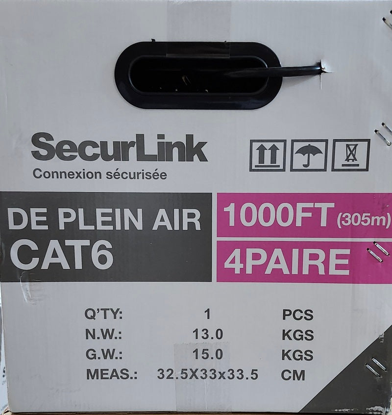 CAT6e 550MHZ ENTERREMENT DIRECT EXTÉRIEUR 1000FT