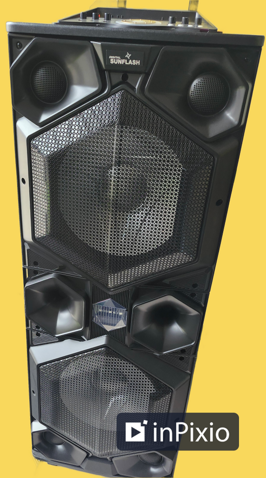 Karaoke Big boombox Outdoor Dj Party Double 15 Inch Portable Trolley Speaker