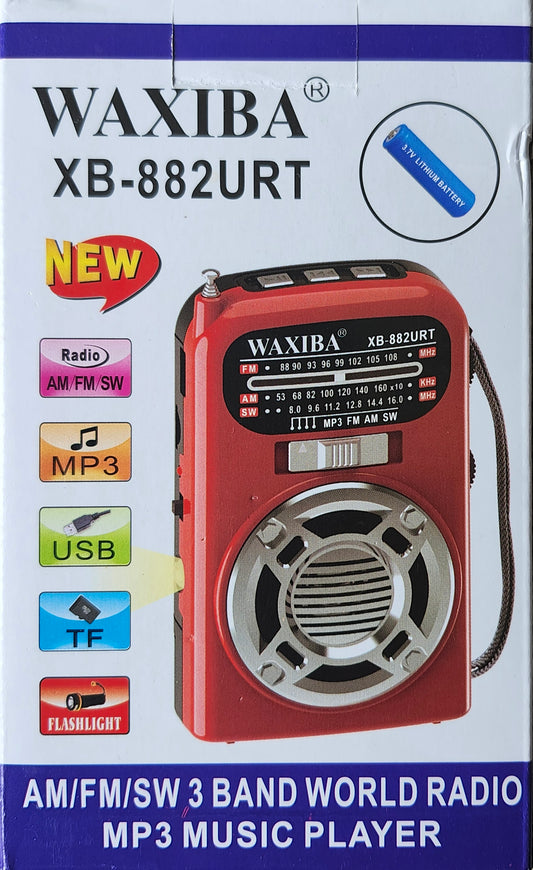 Small AM/FM/SW, Rechargeable Radio with AUX/SD/TF/MP3 Speaker XB-882URT