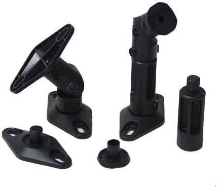 2 Black Universal Satellite Speaker Mounts/Brackets for Walls and Ceilings HD-9002