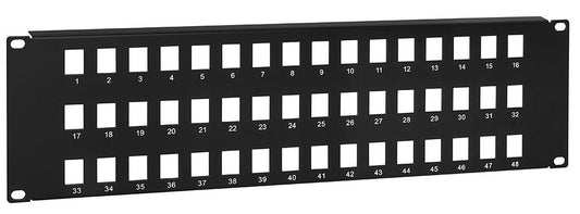 Blank Keystone Patch Panel, 48 Port, 19" x 3U