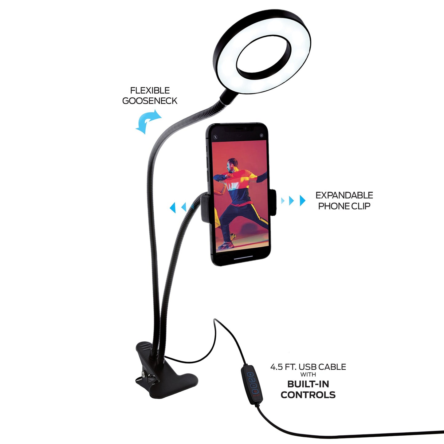 Monster 3.5; Ring Light Clip-on Phone Mount-MSV7-1003-RGB