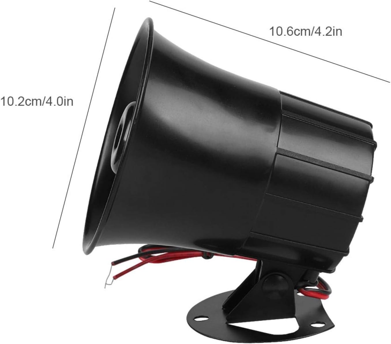 Wired Loud Horn Siren Speaker 110dB DC 12V 20W-12V20SIREN -(BLACK)