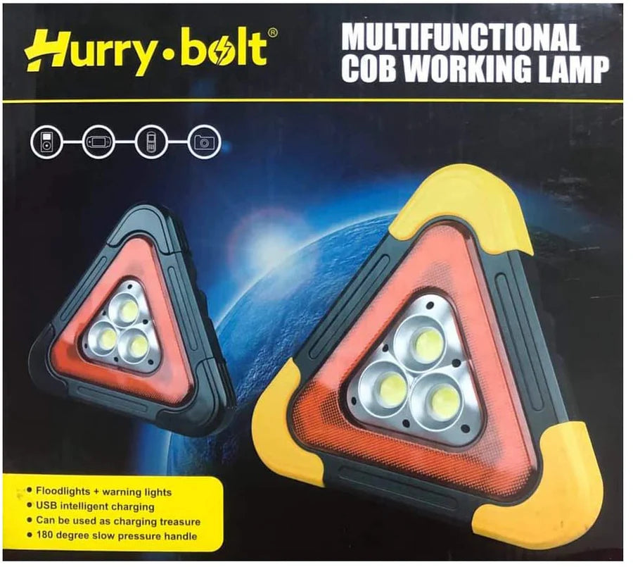 LED Triangle Emergency Warning Light Portable COB Work Light Camping Fishing Hiking