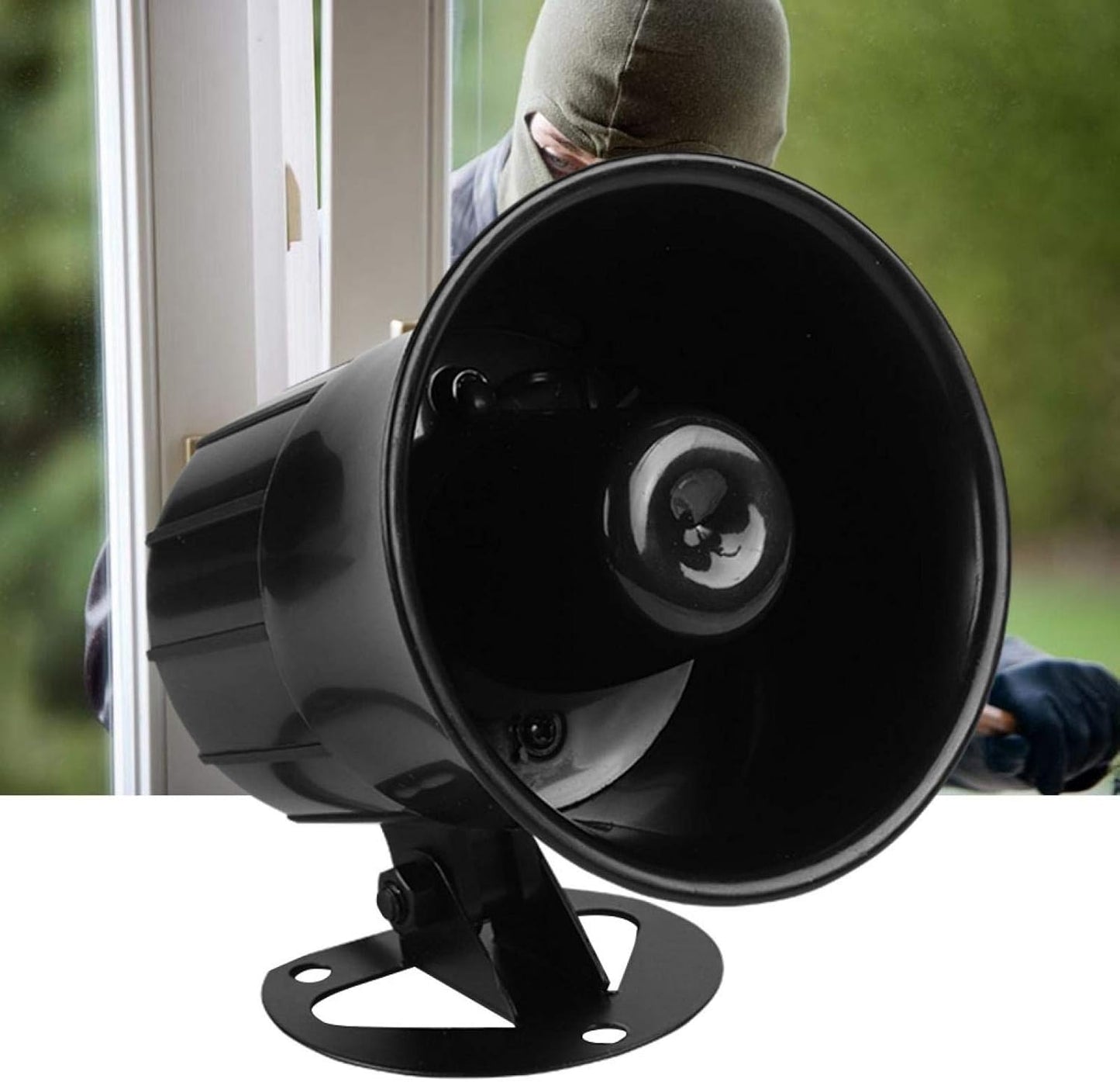 Wired Loud Horn Siren Speaker 110dB DC 12V 20W-12V20SIREN -(BLACK)