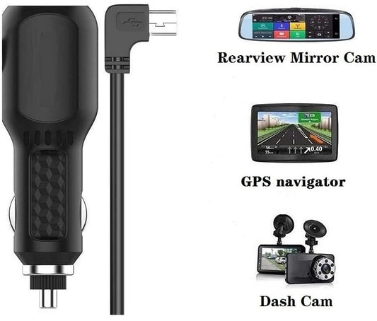 5V Dash Cam Charger Cable GPS Navigator Power Adapter