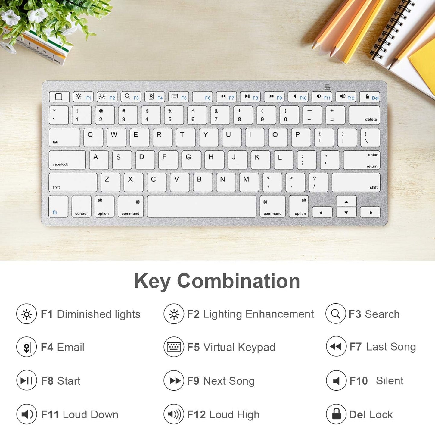 Ultra-Slim Wireless Bluetooth Keyboard