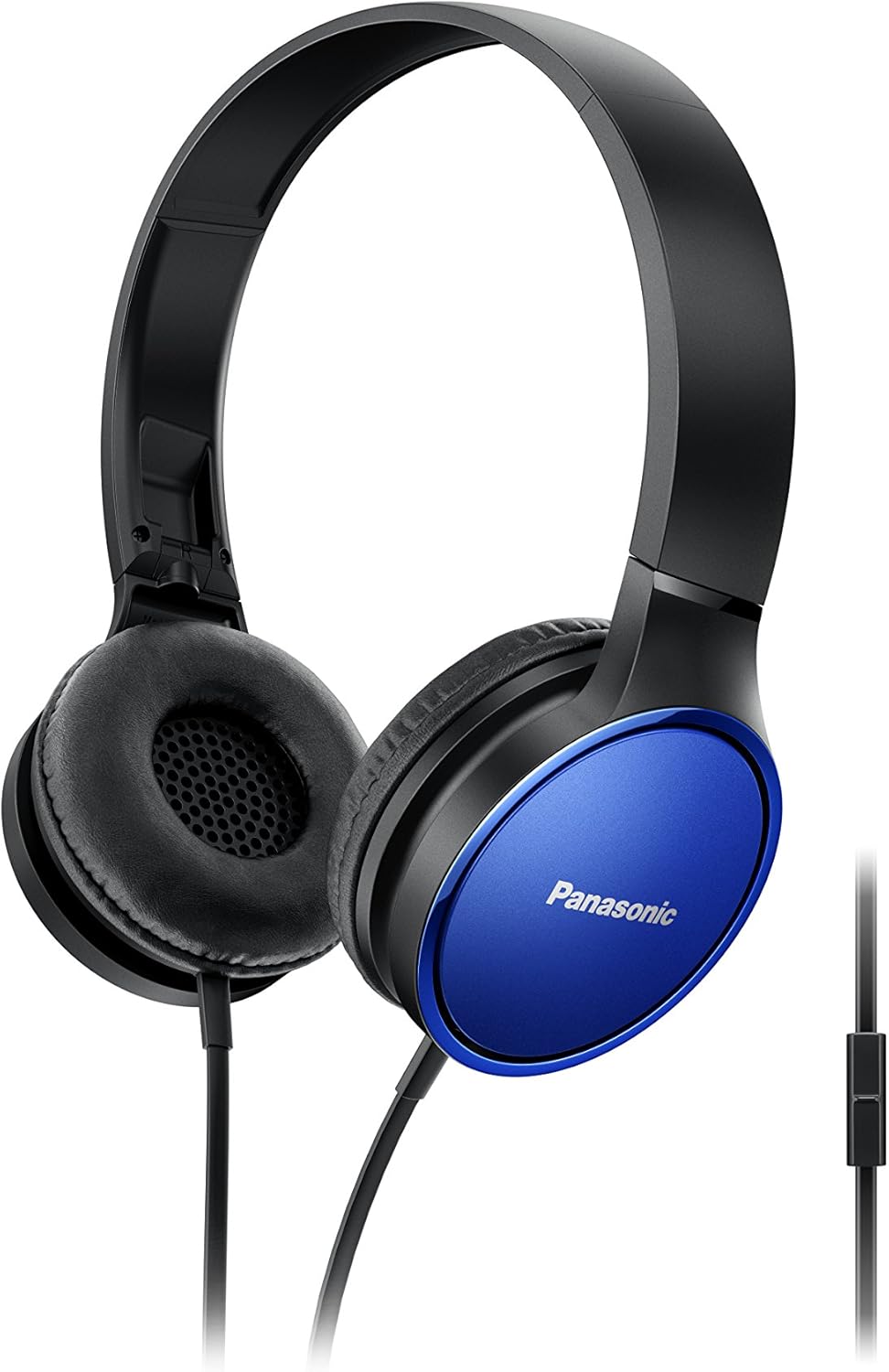 Panasonic Premium Sound On Ear Stereo Headphones RP-HF300M with Integrated Mic and Controller - Blue