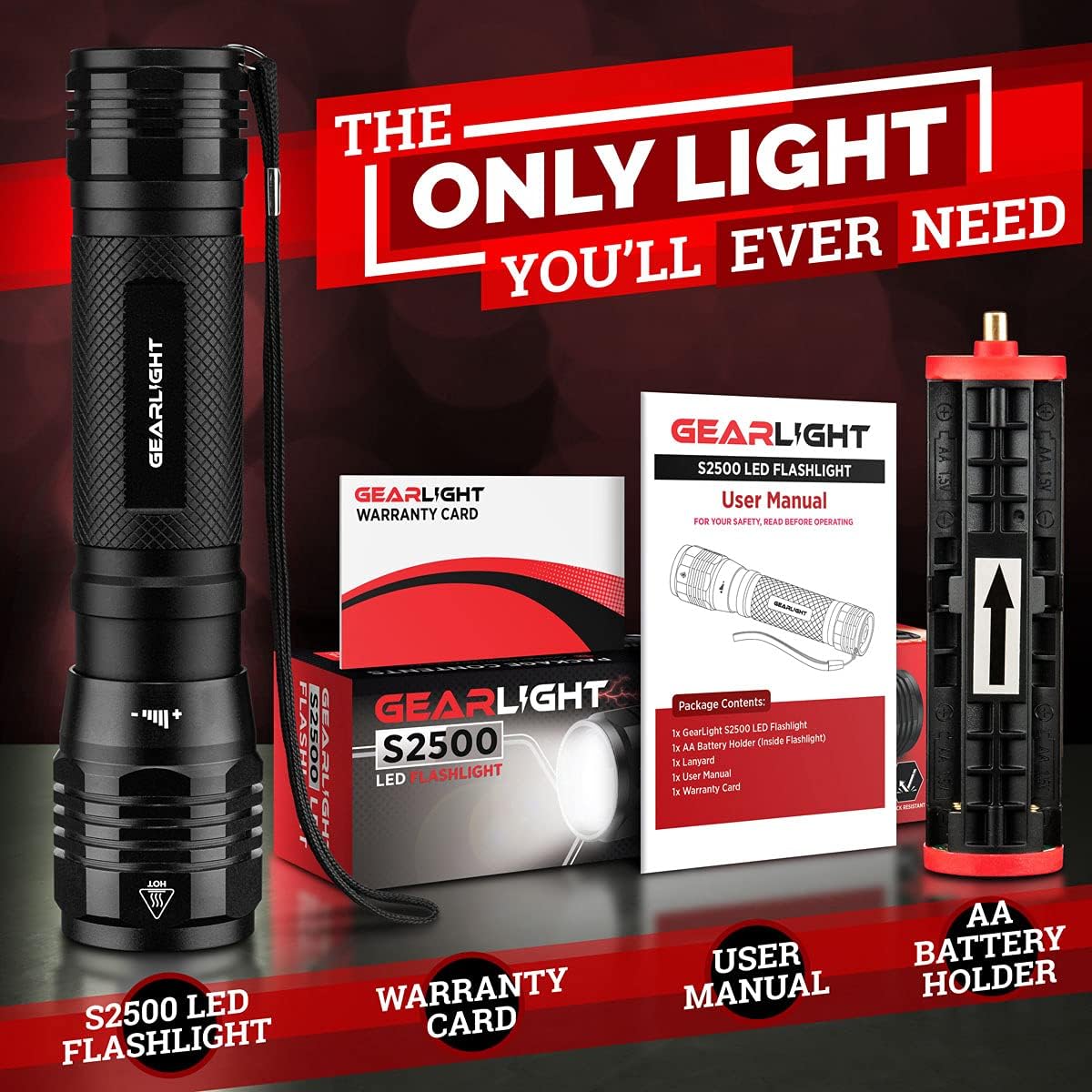 GearLight High Lumens LED Flashlight S2500