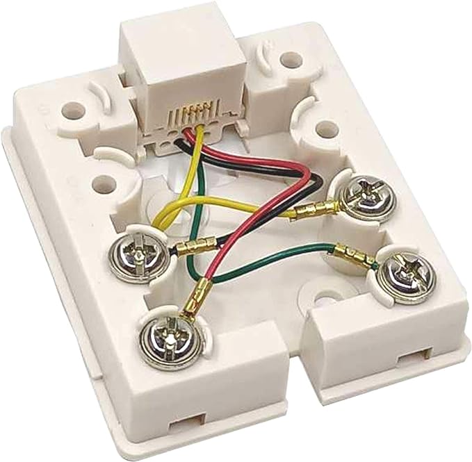 Boîte de jonction US 6P4C, prise téléphonique RJ11 à montage en Surface (blanc)