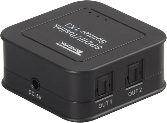 Digital Optical Audio Splitter SPDIF/Toslink 1 in to 3 Out