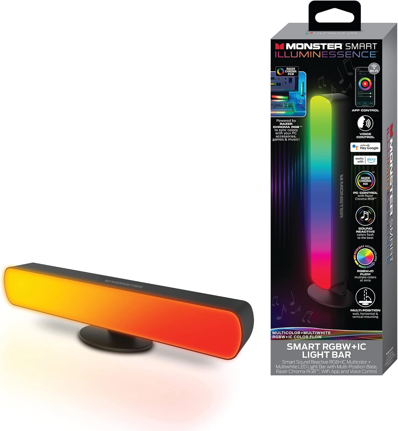 Monster LED Smart LED Light Bar, Compatible with Alexa, Google Assistant MLB7-2014