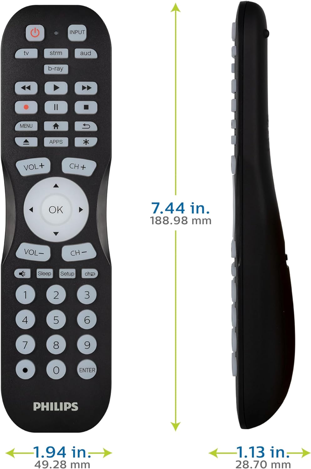 Philips - 4 Device Universal Remote Control Bluetooth Programmable SRP4221B/27