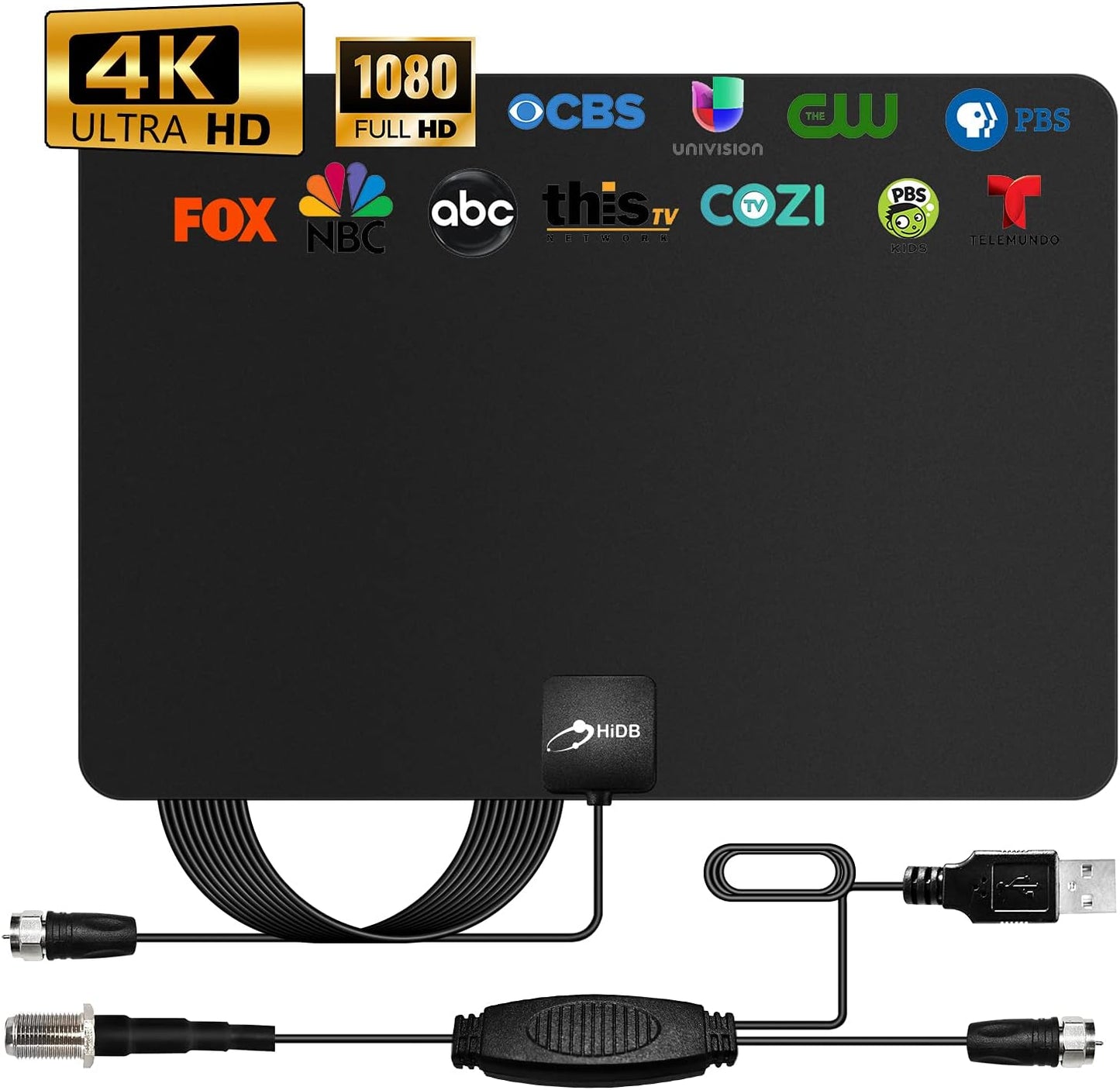 Ultra Flat Digital HD Indoor tv Antenna, Long 120 Miles Range X001OVP1Z7