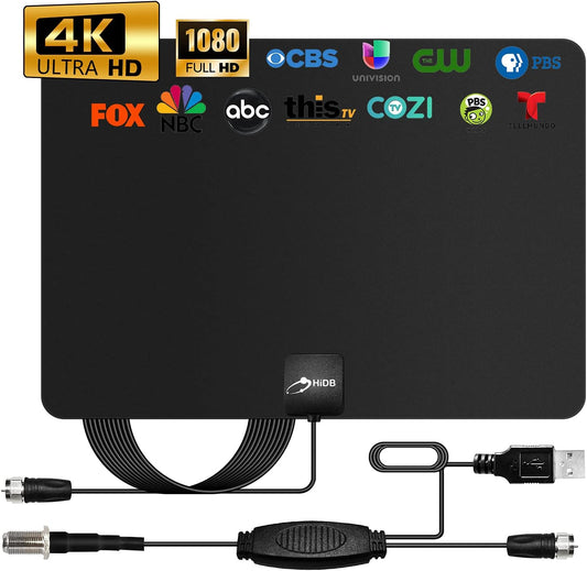 Ultra Flat Digital HD Indoor tv Antenna, Long 120 Miles Range X001OVP1Z7