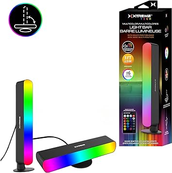 LED Black Light Bar with 16 Colors, Brightness Control, Sound Reactive Mode, Multi-Positional and Remote