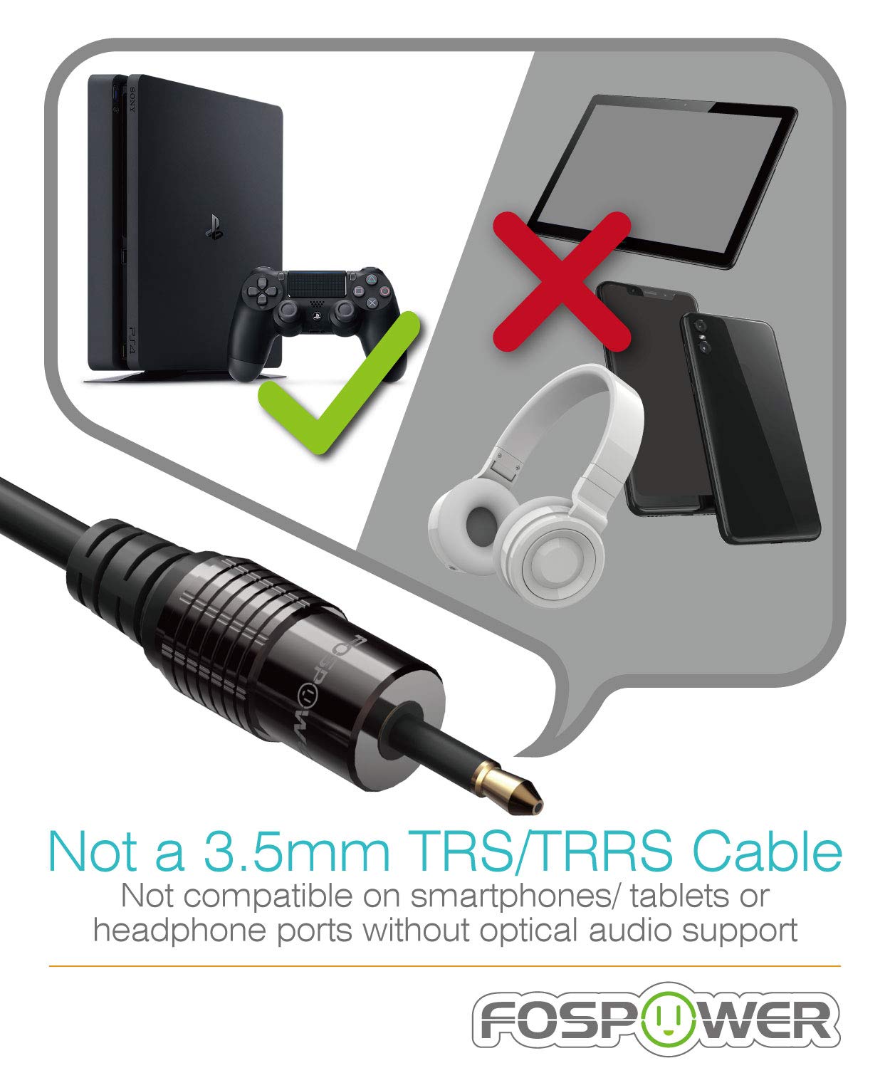 6' Mini Toslink to Toslink Optical Cable 1500060