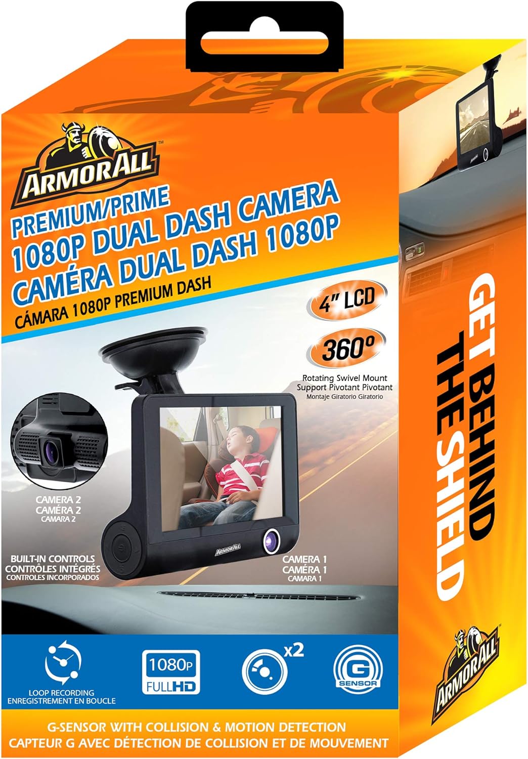 ARMORALL Dual Lens 1080P Dash CAM ADC2-1010-BLK