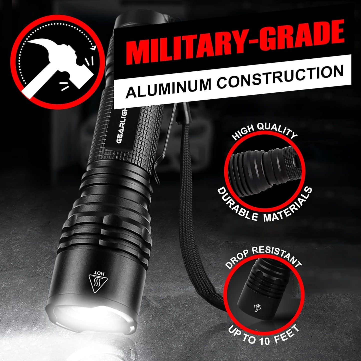 GearLight LED Tactical Flashlights - Pack of 2 -geable Headlight (Copy)