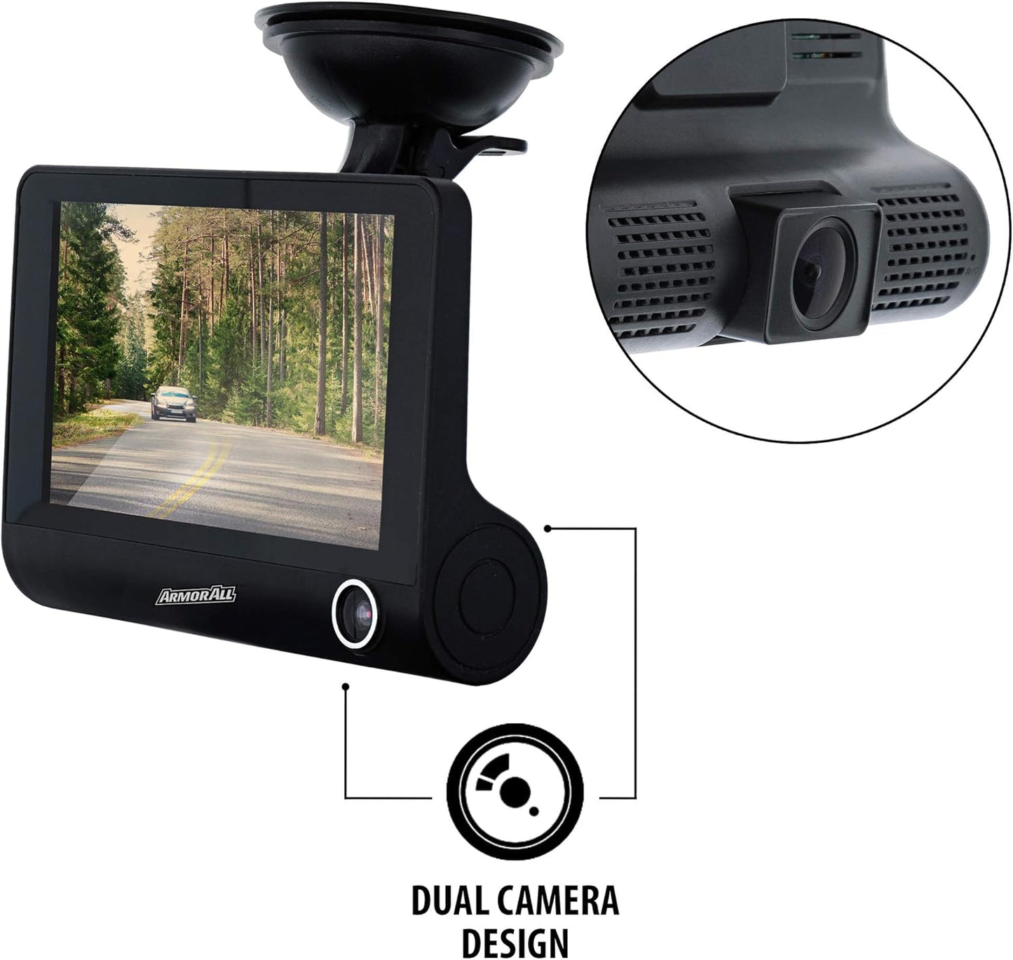 ARMORALL Dual Lens 1080P Dash CAM ADC2-1010-BLK