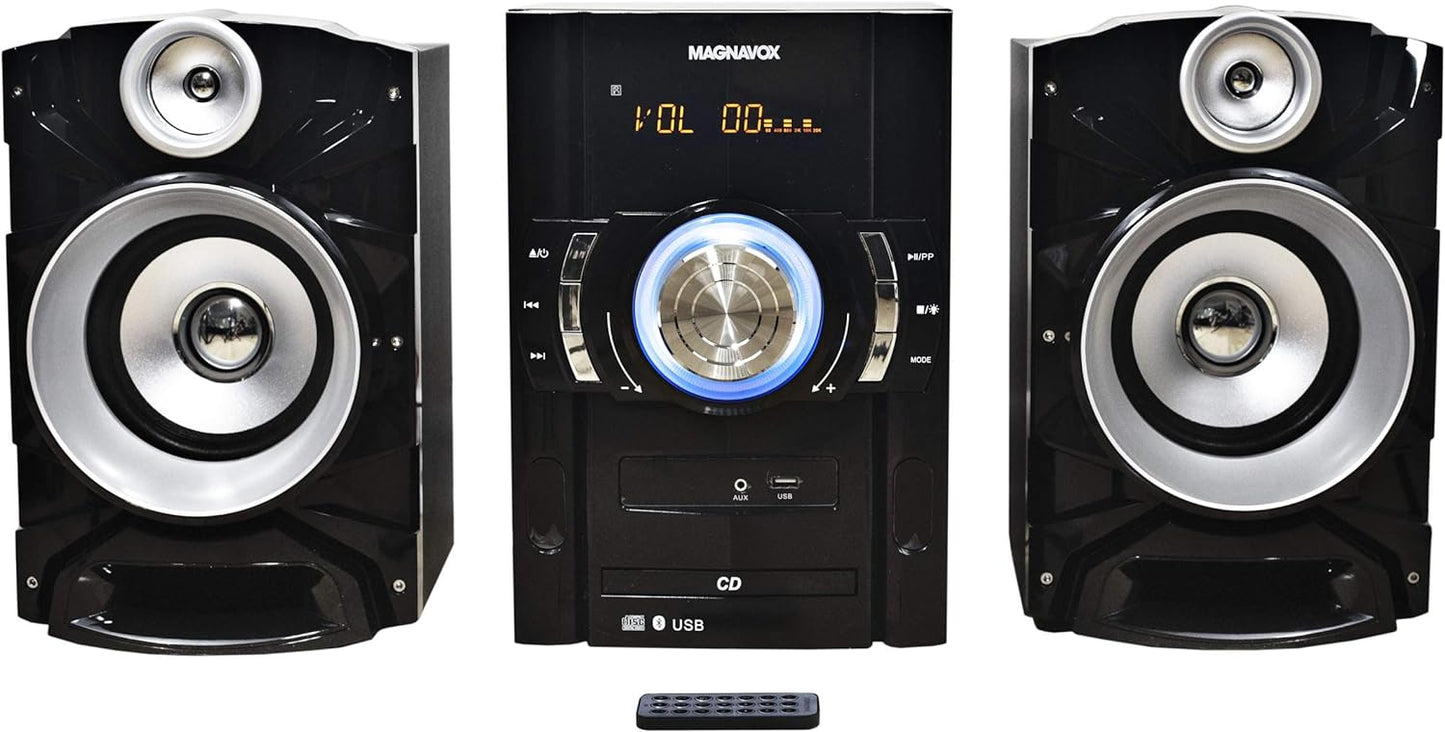 Magnavox MM440 3-Piece CD Shelf System with Digital PLL FM Stereo Radio, Bluetooth Wireless Technology