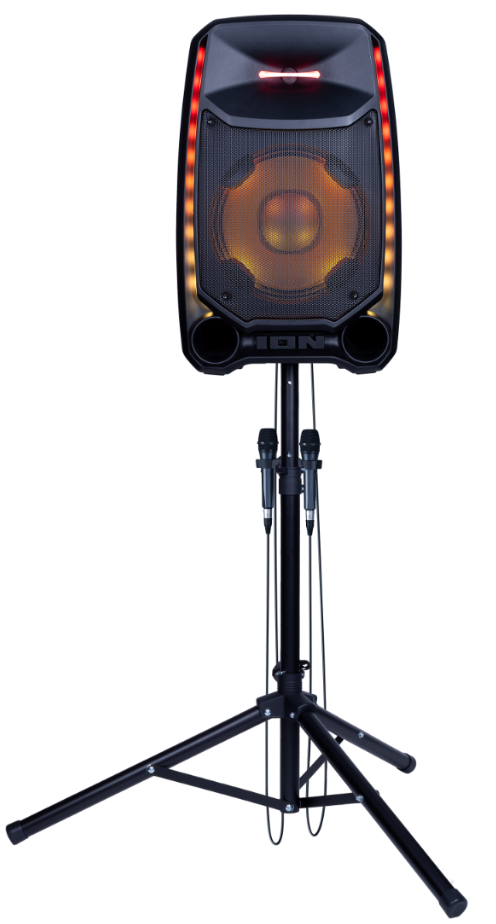 Total PA™ Ultimate High-Power Speaker System with Premium Wide Sound, Ultimate Bass™ and Edge-Glow™ Lights with 2 microphones included -Non-rechargeable Battery