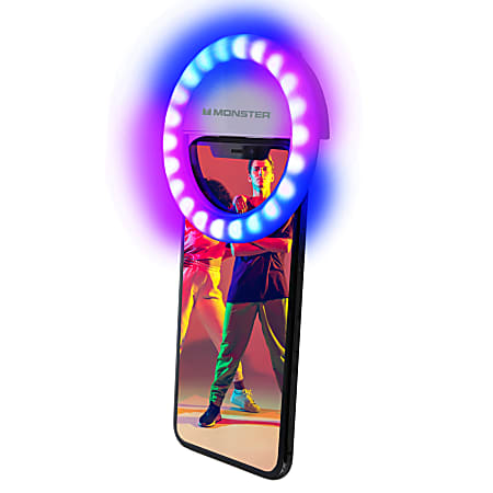 Selfie Light Clip, For Smartphones/Laptops/Tablets, 15 Color Modes, Rechargeable