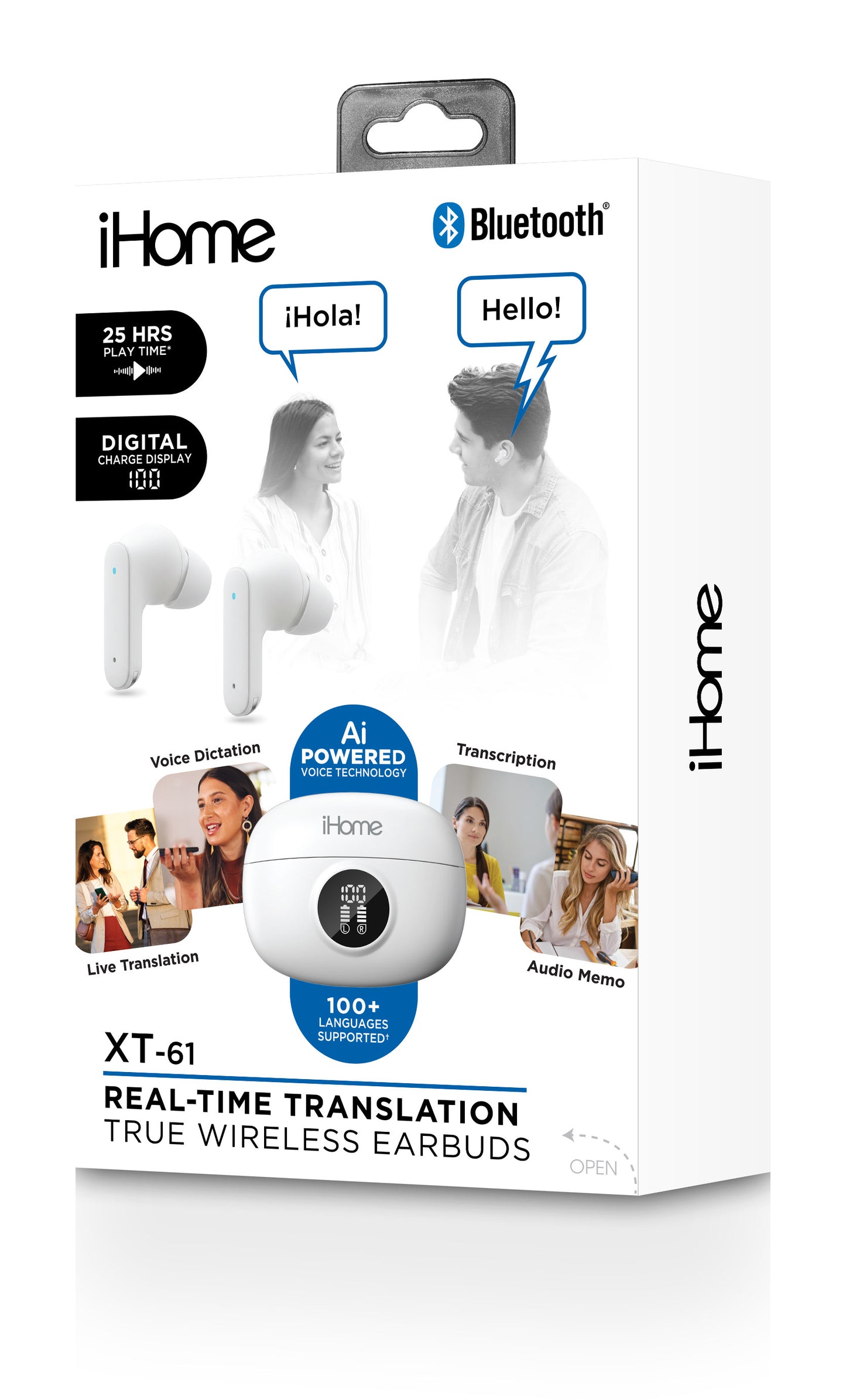 Earbuds live language Translation for Meetings, Events etc.-HM-AU-BE-259-WT