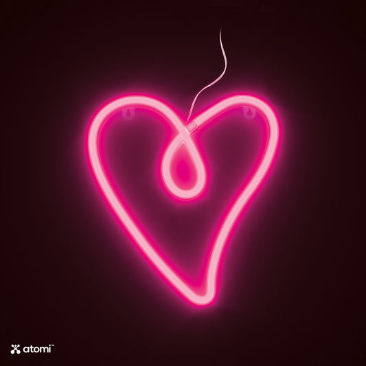 Pink Retro Heart Neon Light