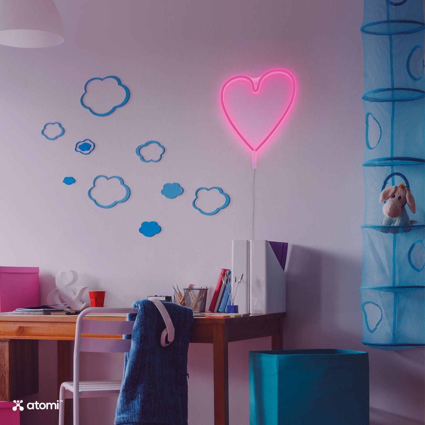 Pink Heart Neon Light