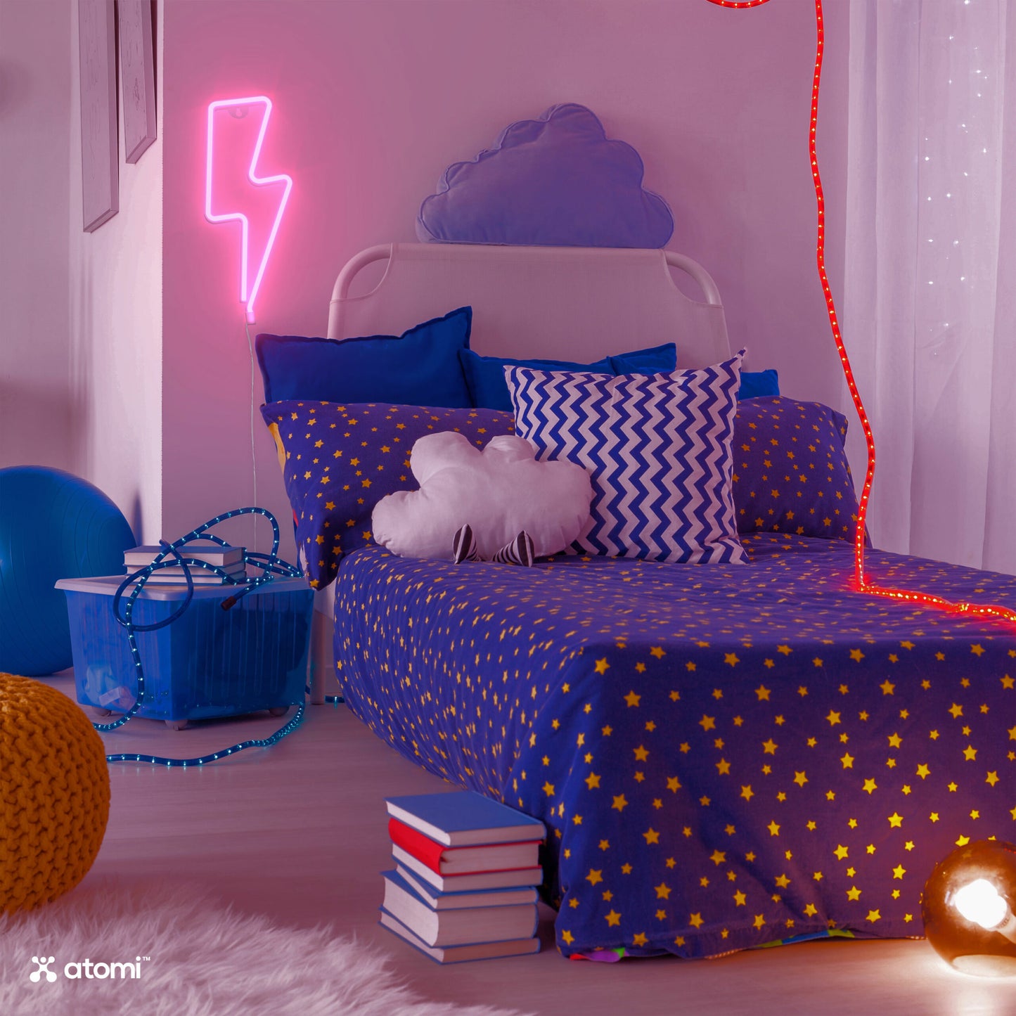 Atomi Pink Bolt Neon Light