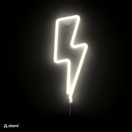 White Bolt Neon Light