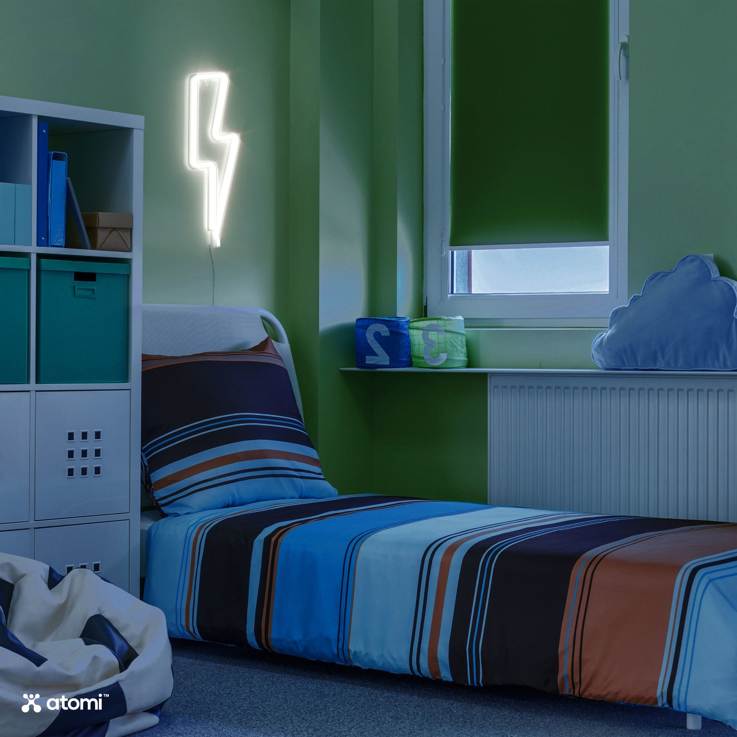 White Bolt Neon Light