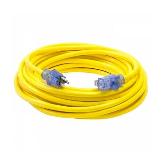 40' Construction grad Extension Cord - 12/3 with Lighted End (D11712040YL)