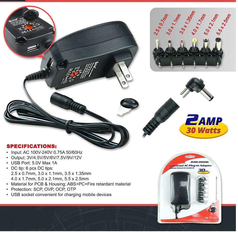 Alimentation universelle 3-12VDC 30WATTS