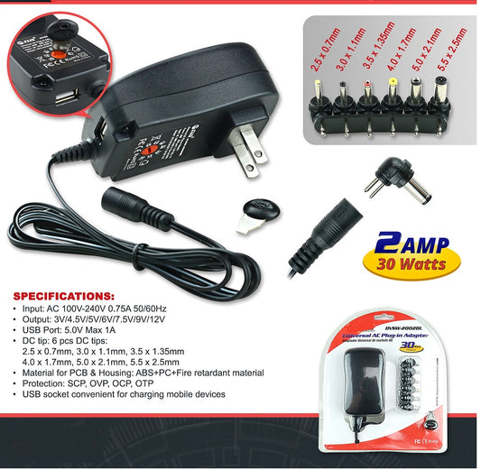 Alimentation universelle 3-12VDC 30WATTS