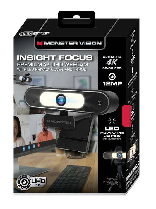 Monster Insight Focus Premium 4K UHD Teleconference Webcam