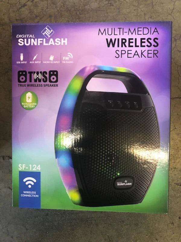 DIGITAL SUNFLASH SF-124 Rechargeable Wireless Portable Multimedia 6.5-Inch Speaker System Built-in Bluetooth