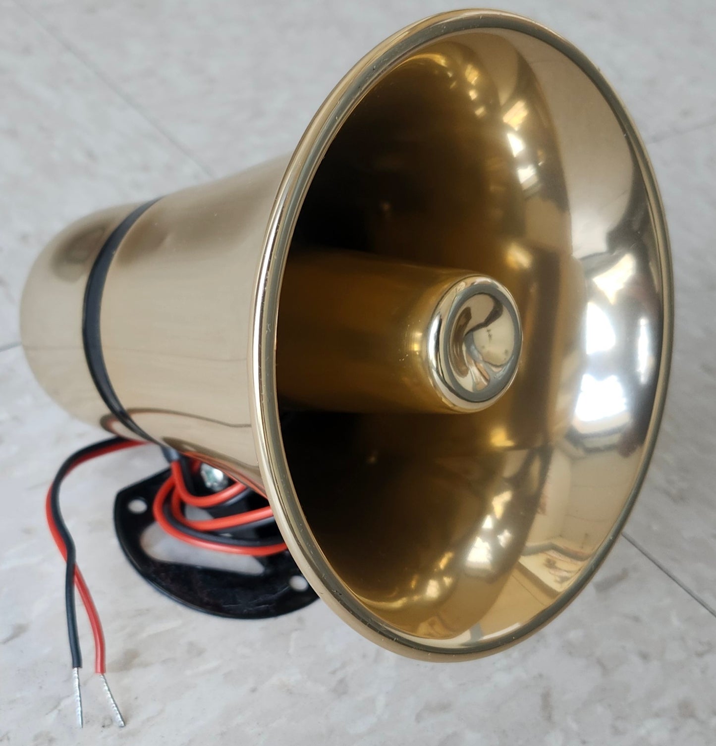Wired Alarm Siren Horn,12V 20 High Power 20W,120 Decibels, (METAL GOLD)