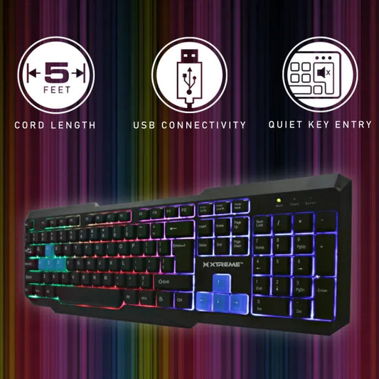 Gaming Keyboard with Multi-Color LED Backlight