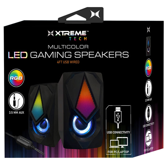 Multi-Color LED Gaming Speakers