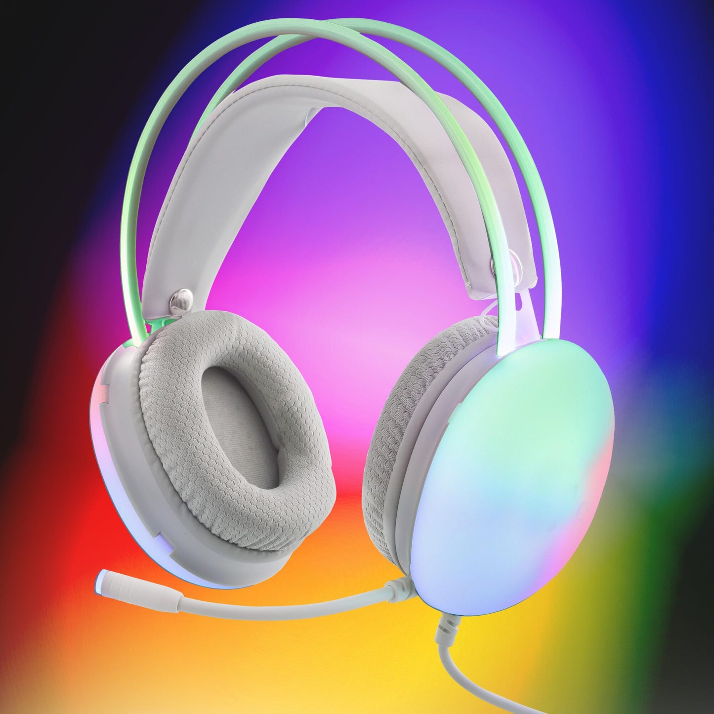 Wired Rainbow Multicolor Gaming Headset w/ Microphone XCA2-1040-GRY