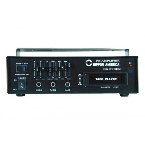 60W P.A. AMP WITH Cassette,Siren 3 BAND EQUALIZER