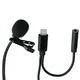 Tech Lightning Lavalier Clip-On Microphone, Built-In Wind Muff, 5ft Cable/Aux Port XAC9-1018-BLK