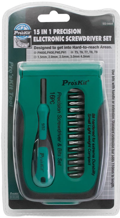 Pro'sKit 15 IN 1 Precision Electronic Screwdriver Set (SD-9804)